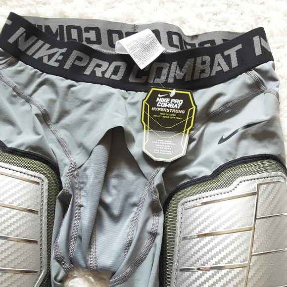 Nike Pro Combat Hyperstrong Hard Plate Football Shorts Gray 634668 065 NWT